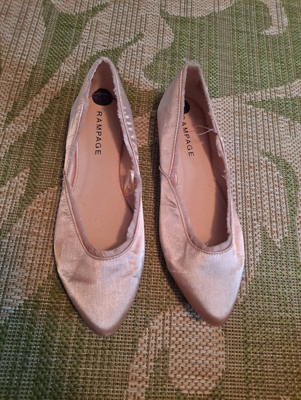 Rampage Pale Pink Satin Pointed Ballet Flats